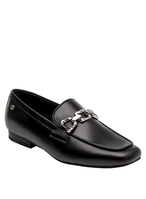 Mocasín Cuero Mujer Negro