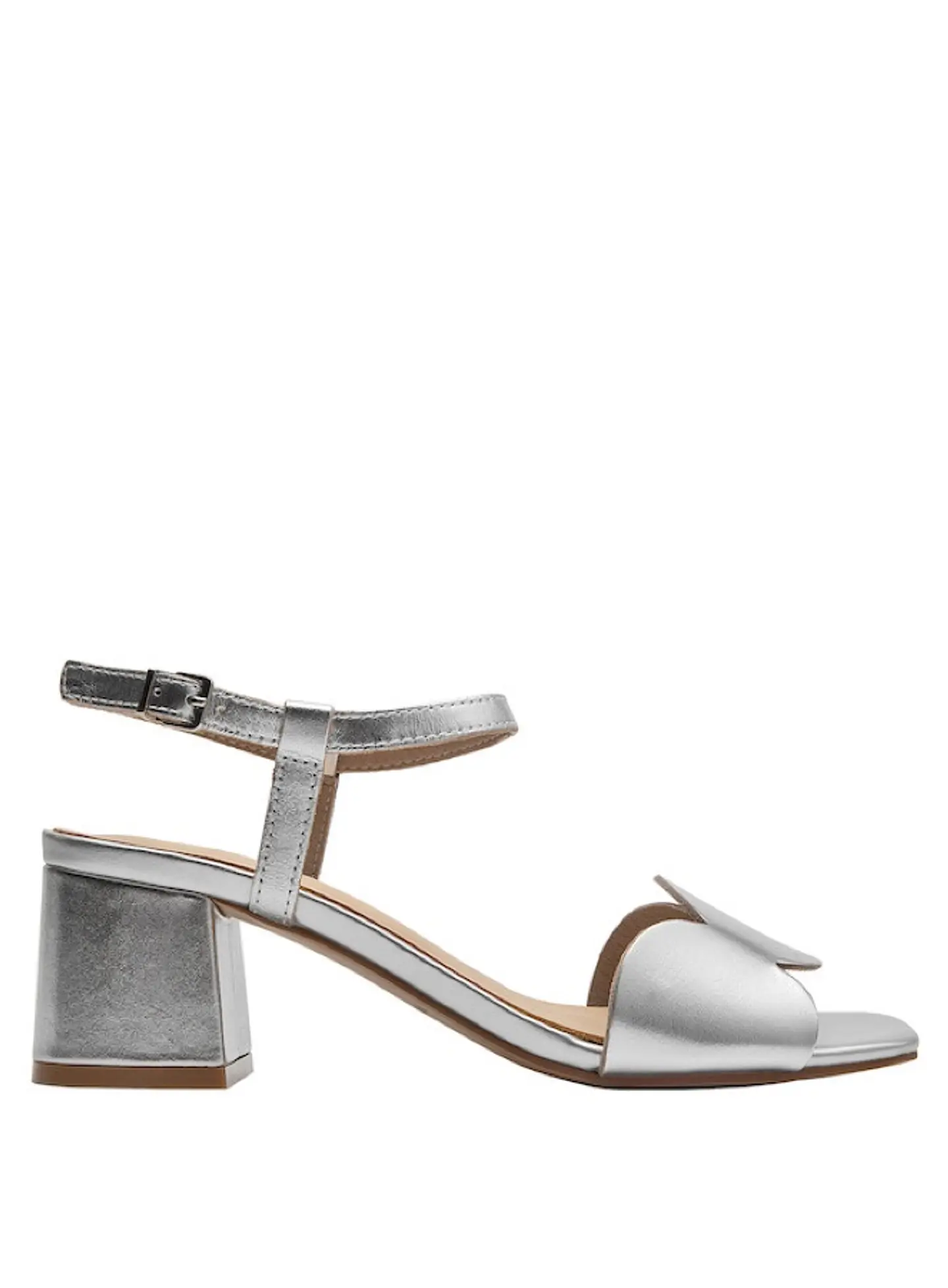 Sandalia Cuero Mujer Plata 2
