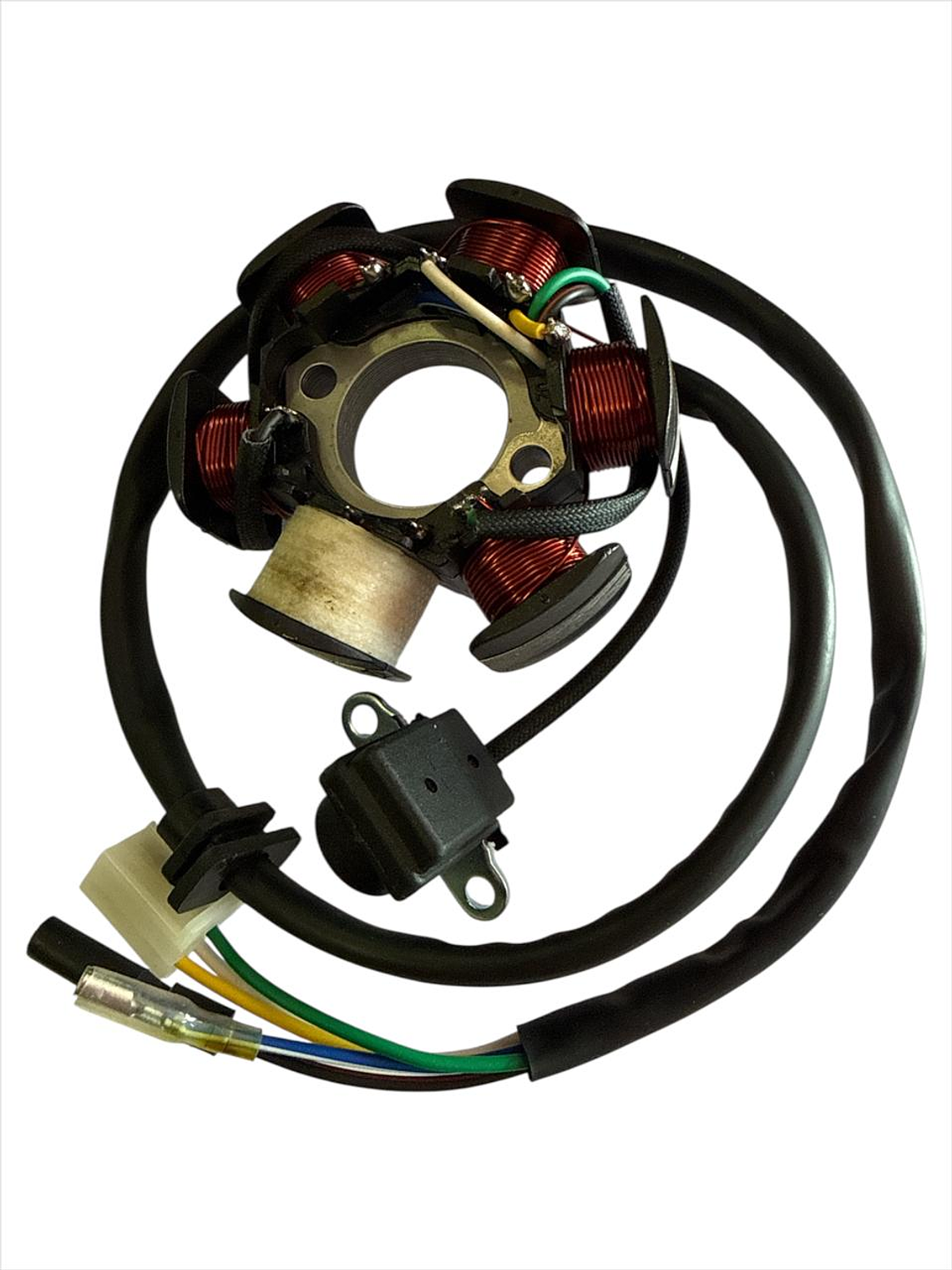 Estator Bici Moto 49 cc - Scooter  6 Bobinas - 2 Pernos  2