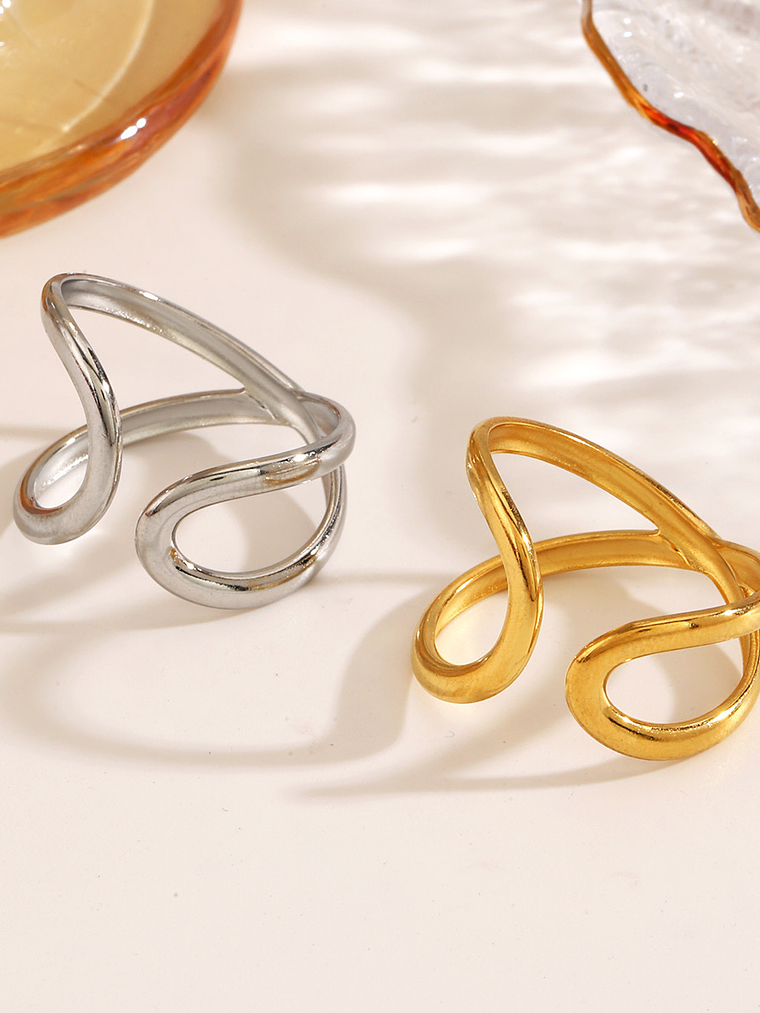 Anillo Líneas (Dorado, Plateado) 1