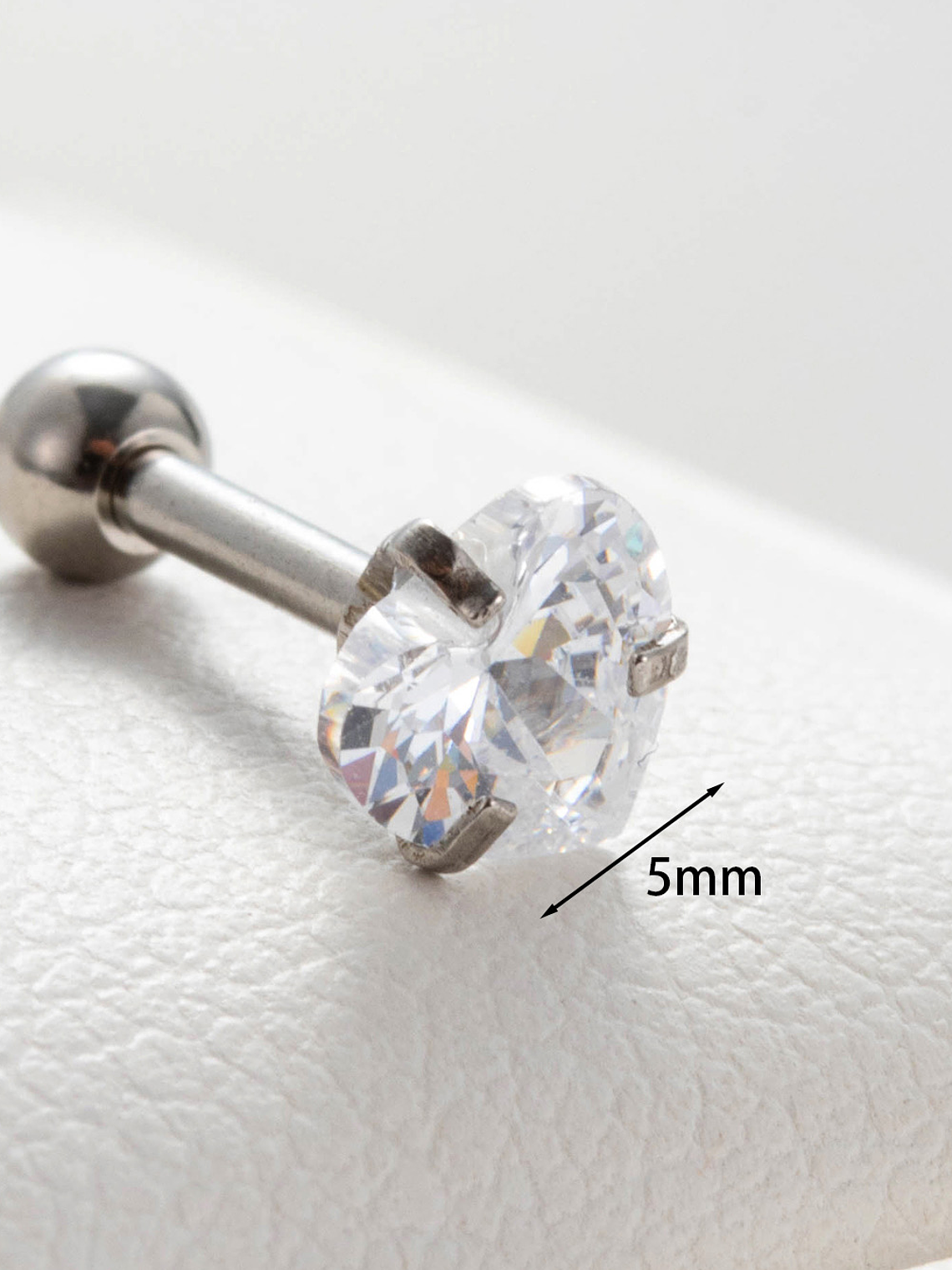 Aro Piercing circón Corazón (4mm, 5mm, 6mm)  1