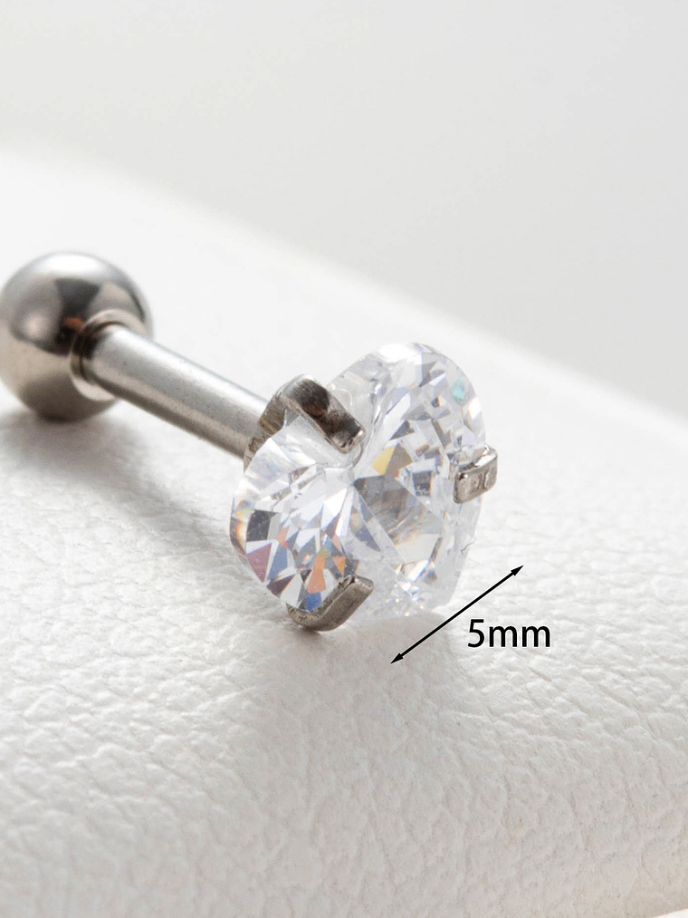 Aro Piercing circón Corazón (4mm, 5mm, 6mm)  1