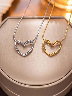 Collar Colgante Corazon (Plateado, Dorado)