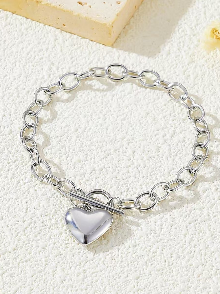 Pulsera Clásica Eslabones (Plateada)  1