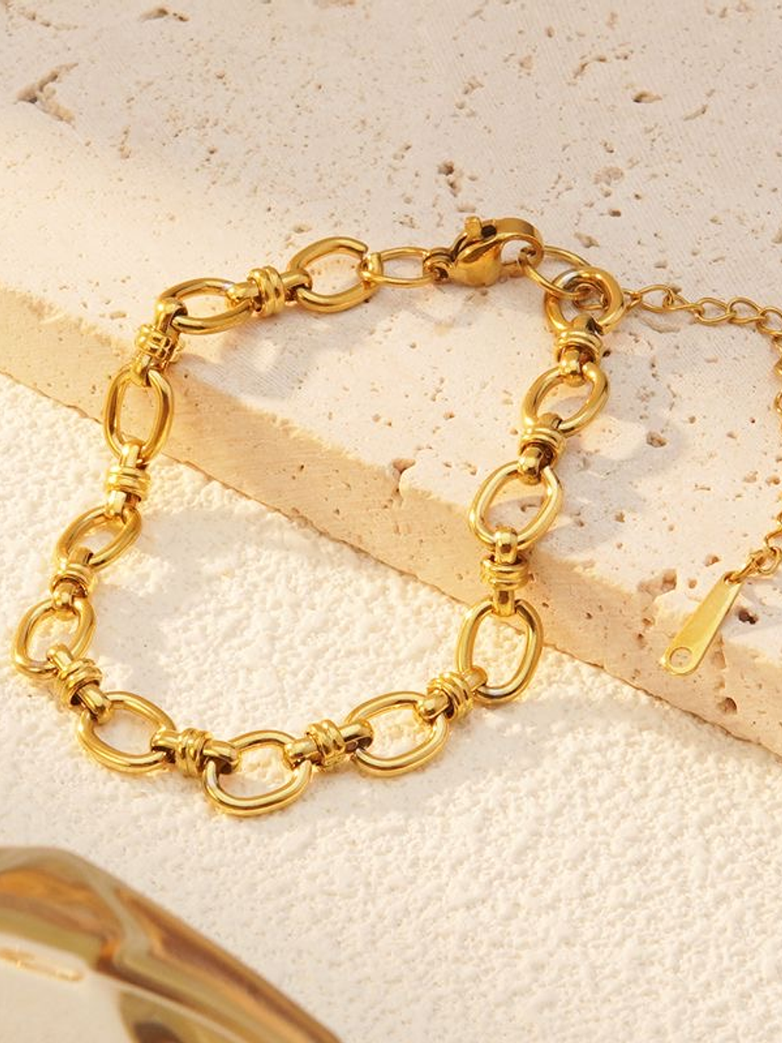 Pulsera Eslabones Ovalados Dorado 1