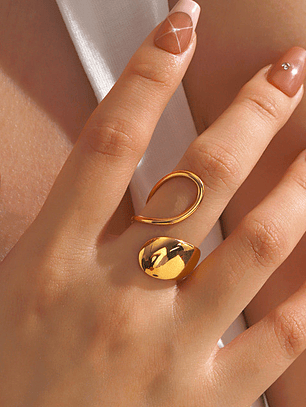 Anillo Abierto Ovalado (Dorado, Plateado)