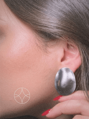 Aros chunky Óvalos Plateados