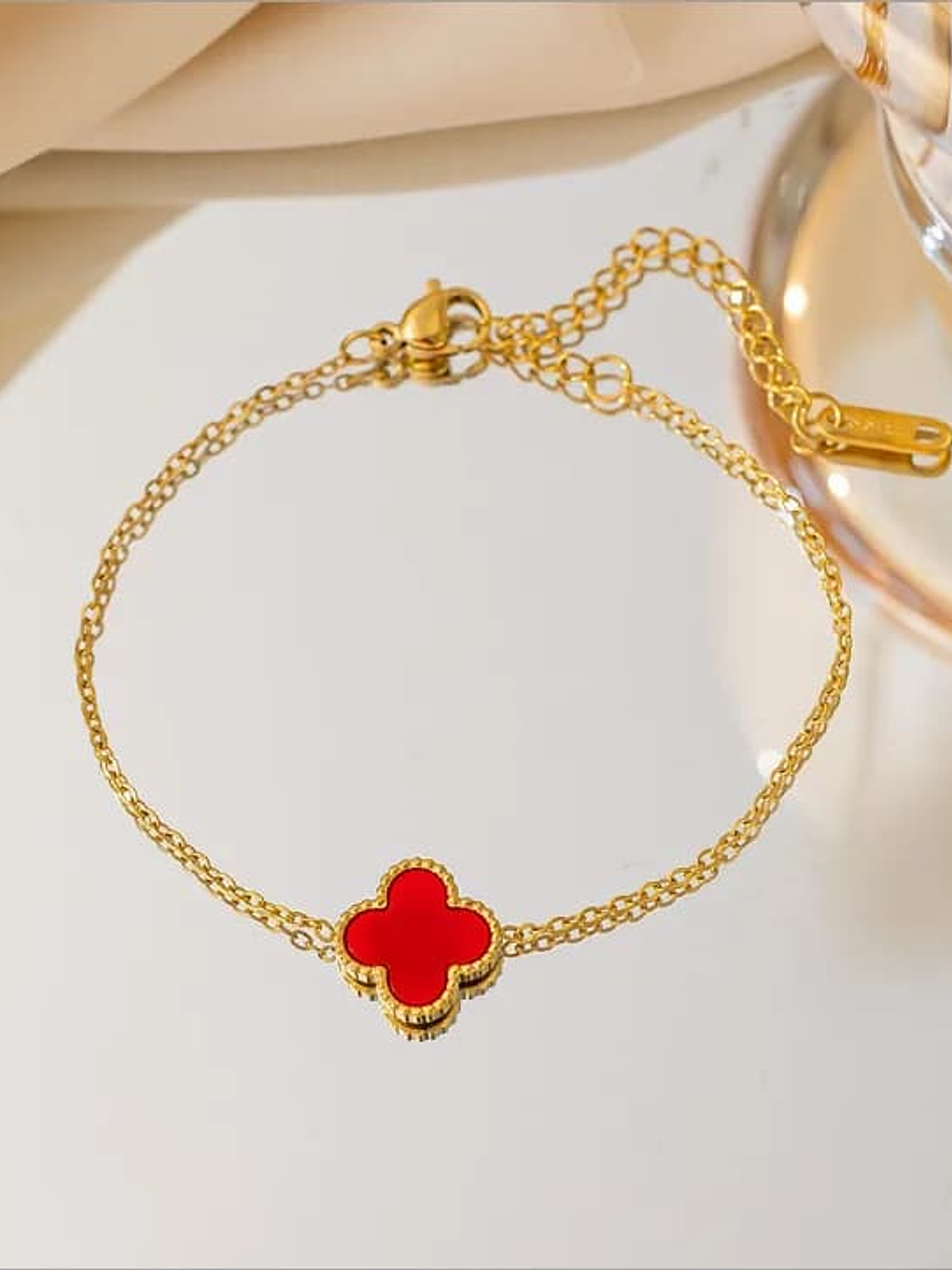 Pulsera Estilo Van Cleef (Rojo, Negro, Blanco) 2