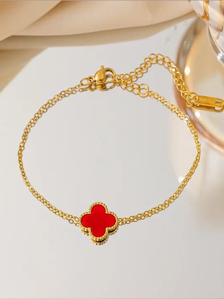 Pulsera Estilo Van Cleef (Rojo, Negro, Blanco) 2