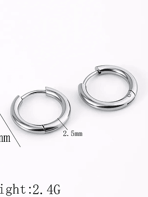 Aros Ronda (Plateado) 10mm, 12mm