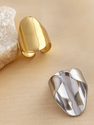 Anillo retro Geométrico (Dorado, Plateado)