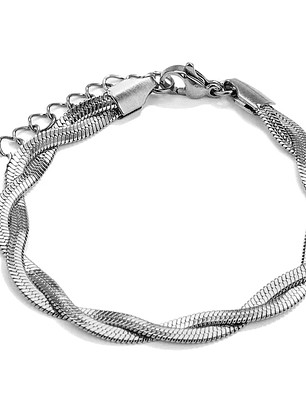 Pulsera Doble Hueso De Serpiente (Dorada, Plateada)