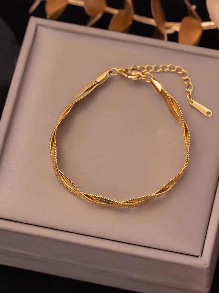 Pulsera Doble Hueso De Serpiente (Dorada, Plateada) 2