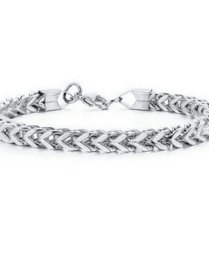 Pulsera Tejido Caballero Plateada 6mm