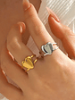 Anillo Ajustable Princesa Corazon (Dorado, Plateado) - Miniatura 1