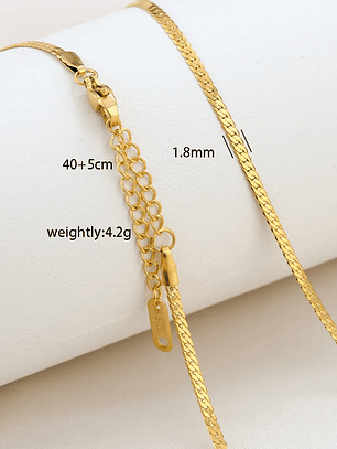 Cadena Eslabones Planos (Dorado)