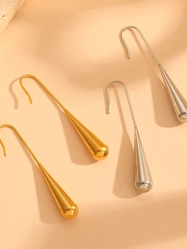 Aros Gota De Agua (Dorado y Plateado) 2