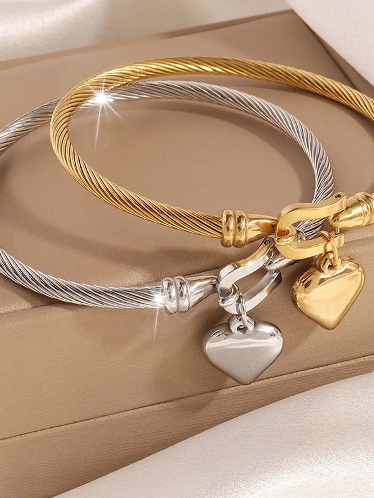 Brazalete Corazon (Dorado, Plateado) 2