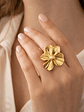 Anillo Ajustable Flor (Dorado) - Miniatura 1