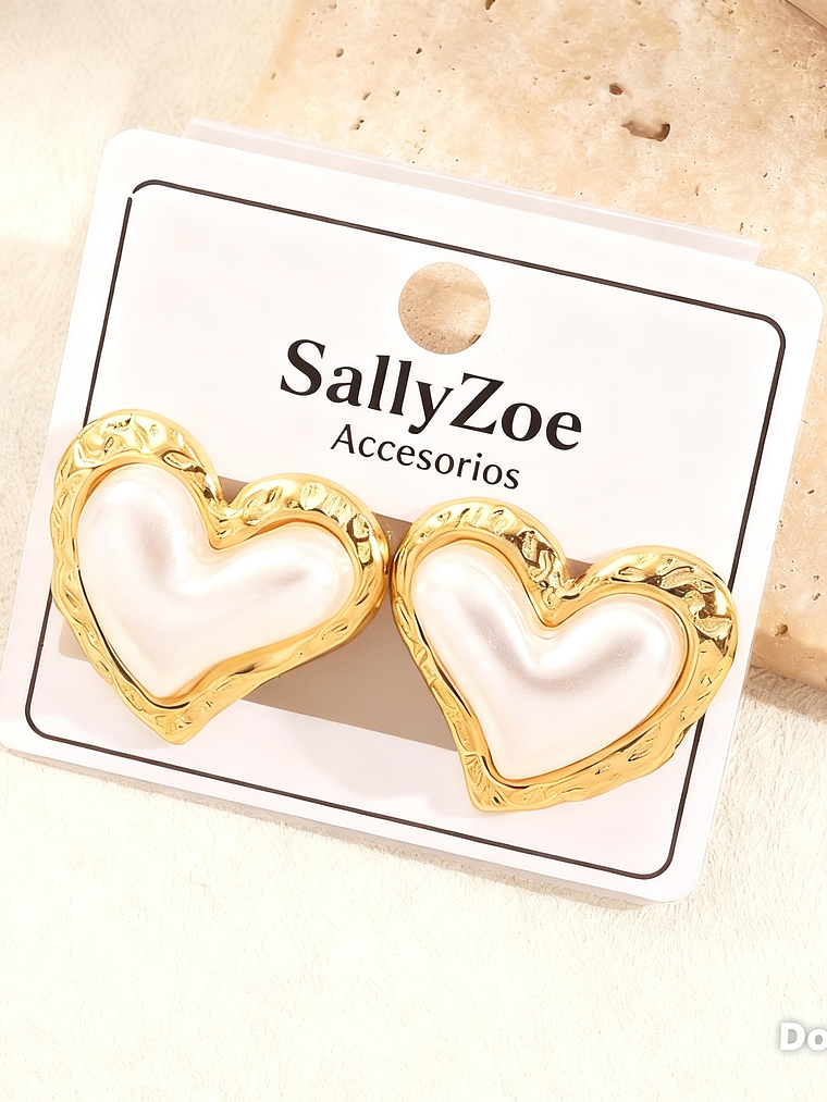 Aros Corazon Nacar  1