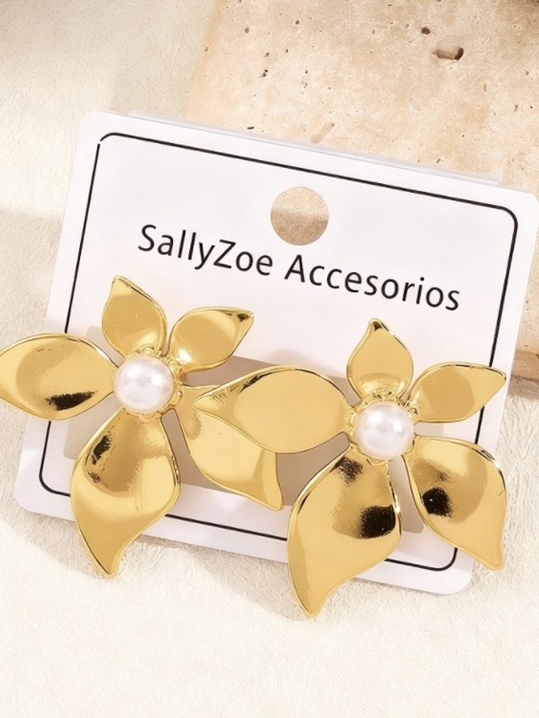 Aros Maxi Flor Perla 1