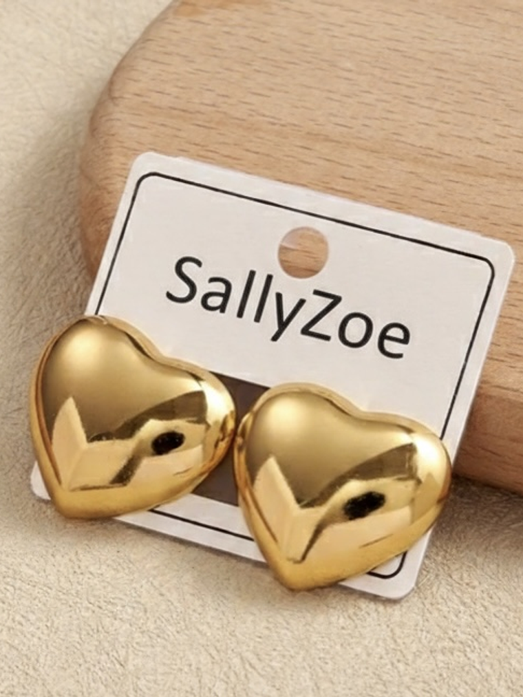 Aros Corazon Lisos (Dorado) 2