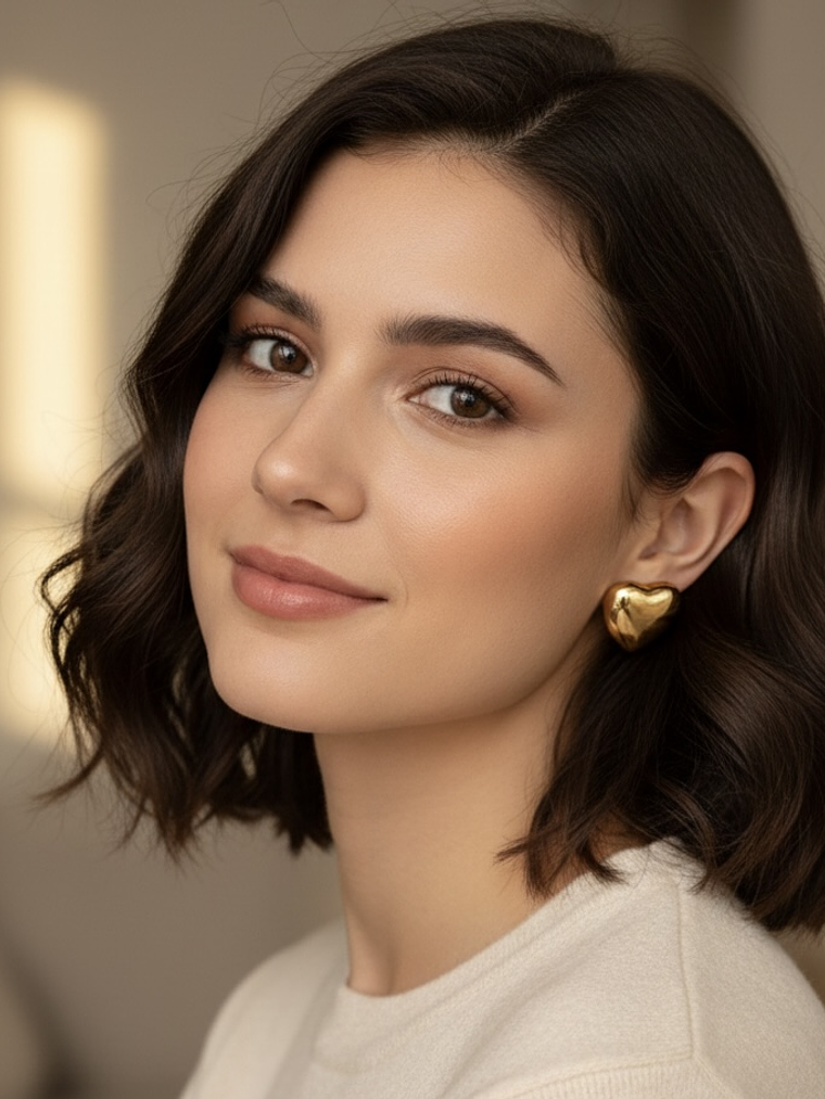 Aros Corazon Lisos (Dorado) 1