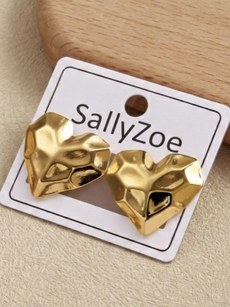 Aros Corazon Geometrico (Dorado) 2