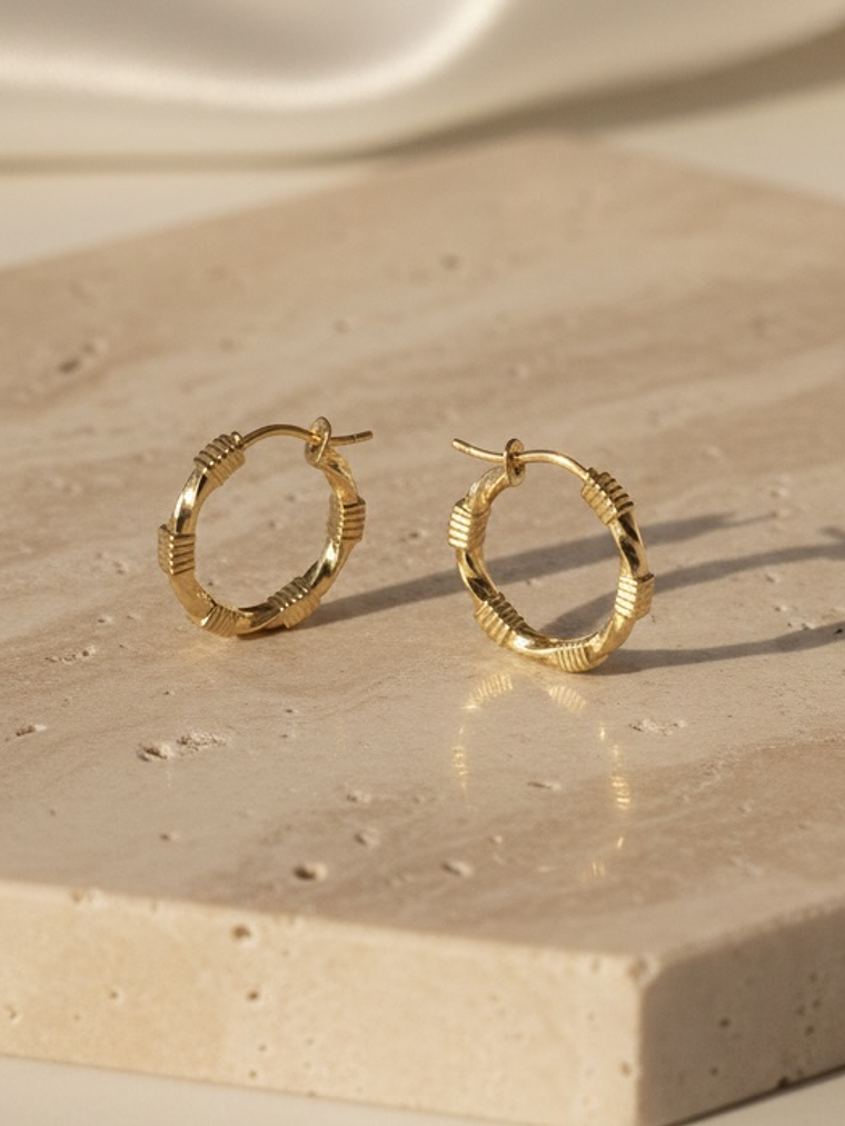 Argollas Torneadas (Doradas) 2