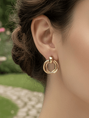 Aros Círculos Entrelazados (Dorado)