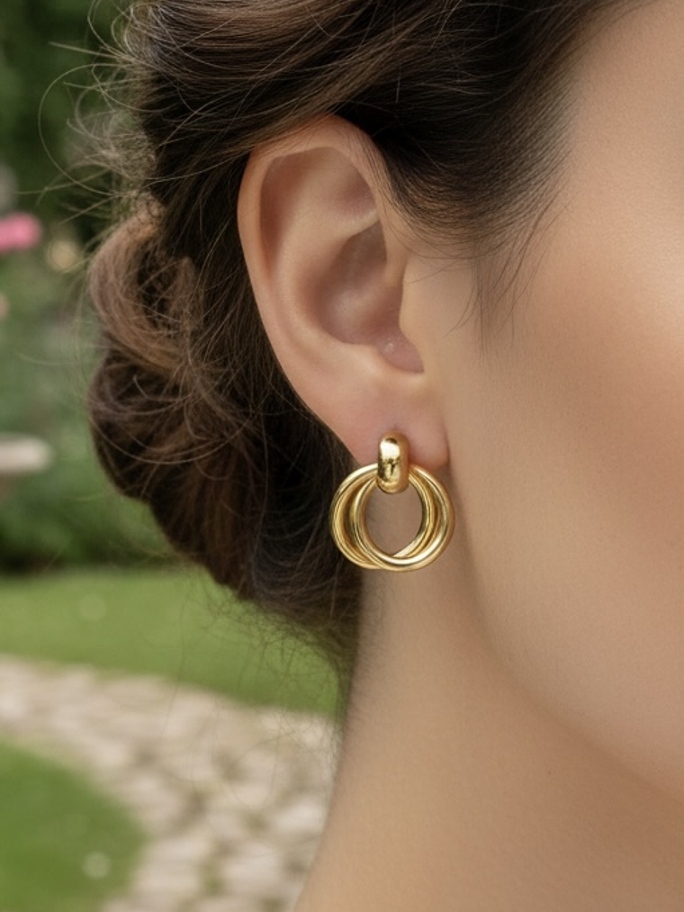 Aros Círculos Entrelazados (Dorado) 1