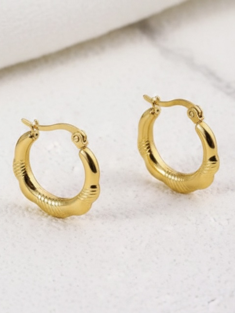 Argollas Circulo Semi-rasgadas (Dorada) 2