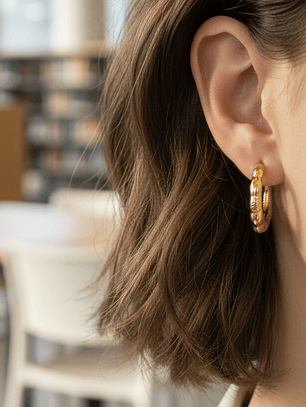 Argollas Circulo Semi-rasgadas (Dorada)