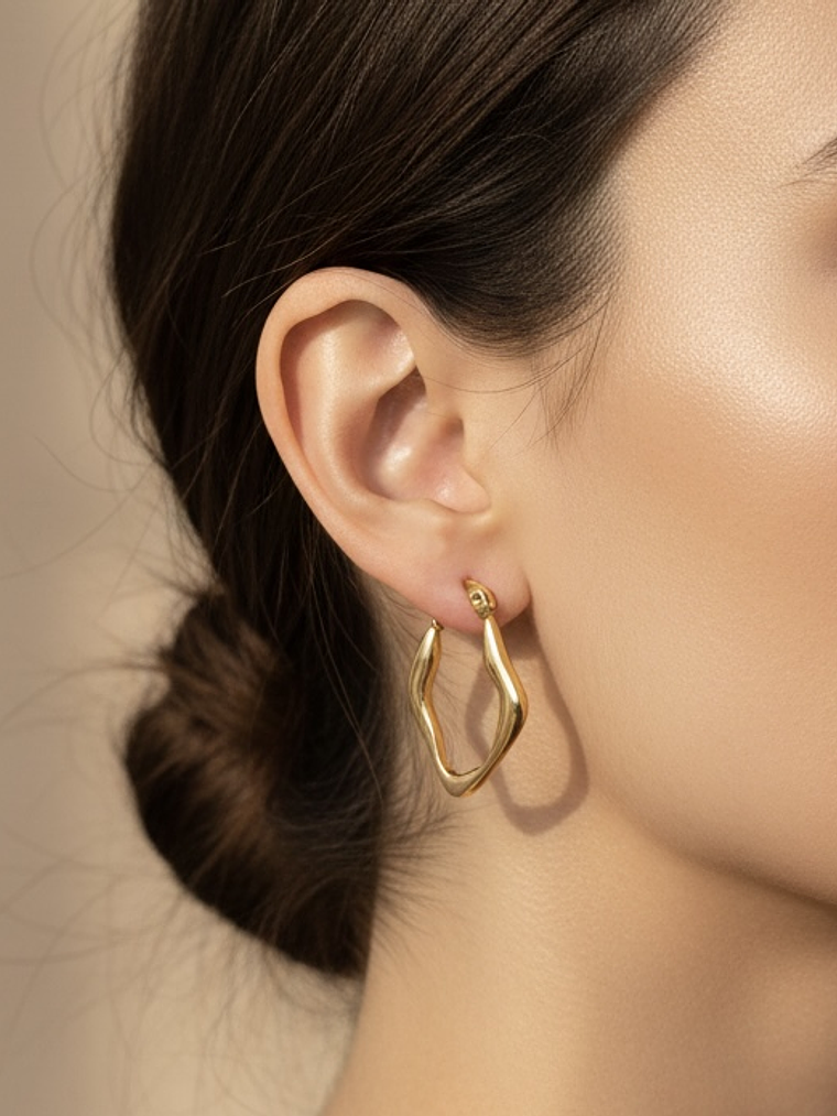 Argollas Estilo Geométricas (Doradas) 1