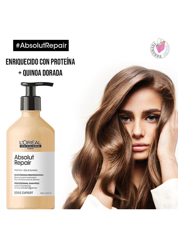 Shampoo Reparación Profunda Cabello Dañado Absolut Repair 500 ml Serie Expert