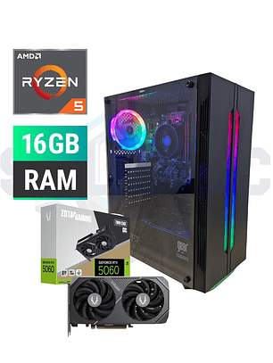 PC Gamer Ryzen 5 5500 + RTX 5060 (8GB) | 16GB RAM | SSD 480GB M.2 | RGB Edition