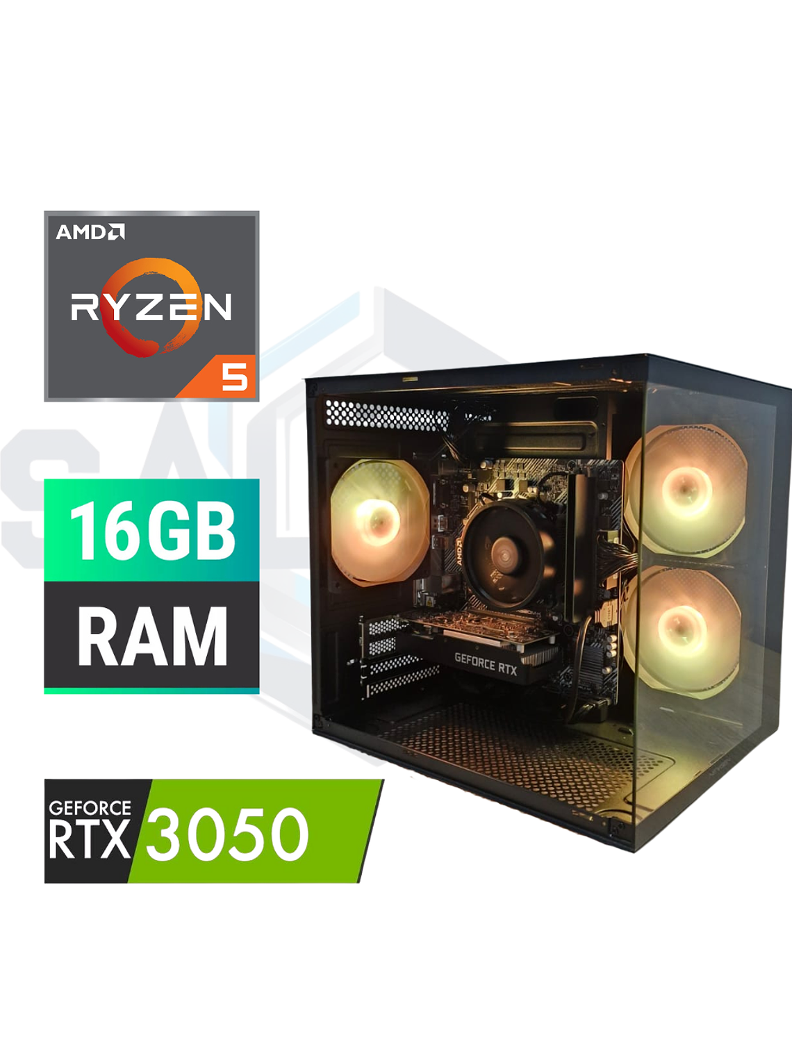 PC Gamer Ryzen 5 5500 | RTX3050 | 16GB RAM | SSD 480GB 1