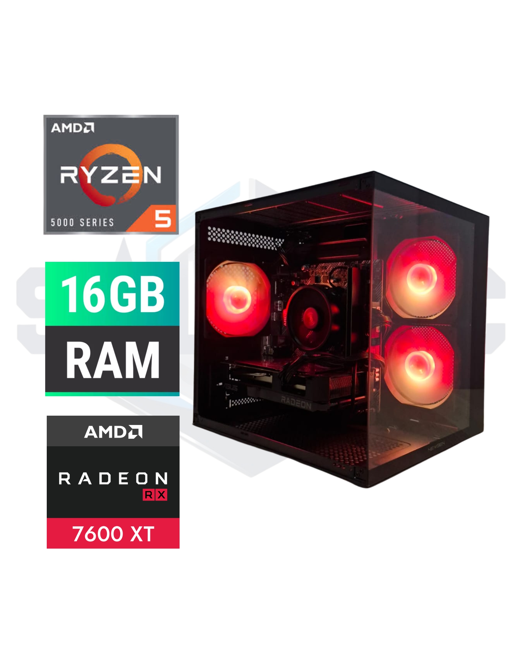 PC Gamer Ryzen 5 5TH | RTX 7600 8GB | 16GB RAM | SSD 480GB |