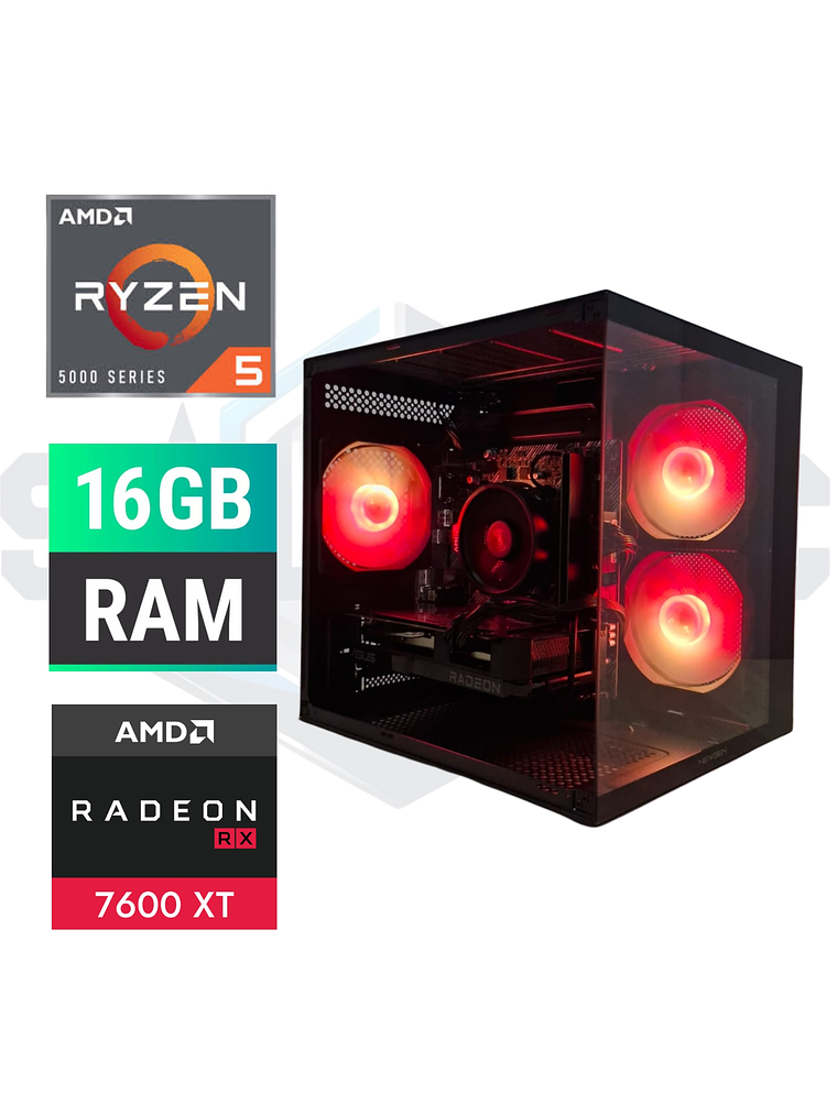 Pc Gamer Ryzen 5 5500 RX 7600 8GB 16GB RAM – Helix Series 1