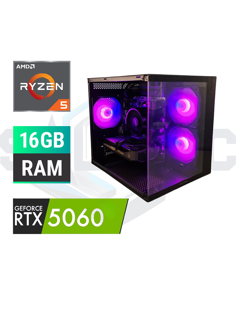 PC Gamer RTX 5060 8GB Ryzen 5 7600 16GB RAM SSD480GB – ST Zenith 1
