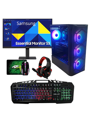 PC Gamer Setup Completo I3 12th + RTX 3050 (6 GB) | 16GB RAM | SSD 480GB / 1TB | RGB | Pantalla 1080p | Periféricos