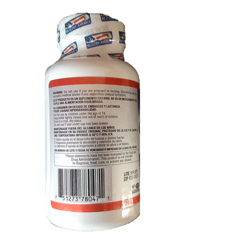 Calcio Magnesio Zinc + Vit D3 - Healthy America 3