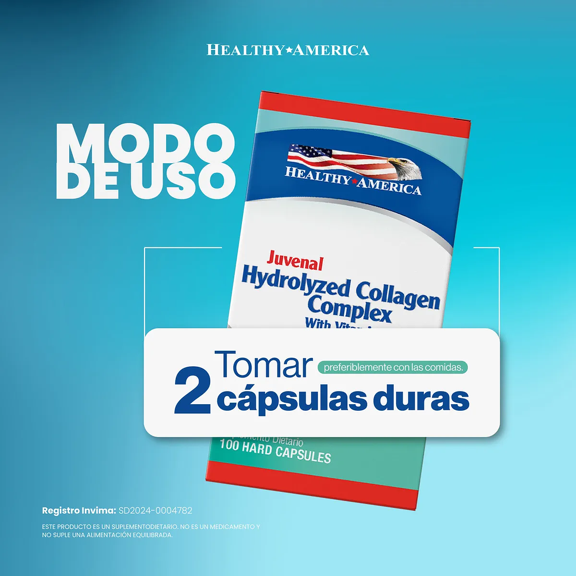 Colageno Hidrolizado x 100 cápsulas - Healthy America 6