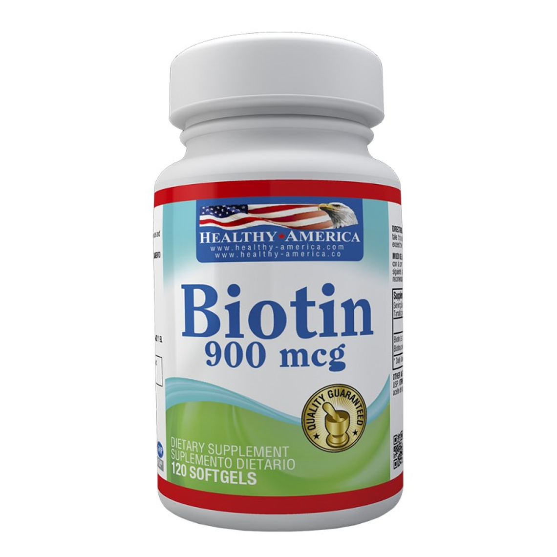 Biotina 900mcg x 120 softgels - Healthy America 1