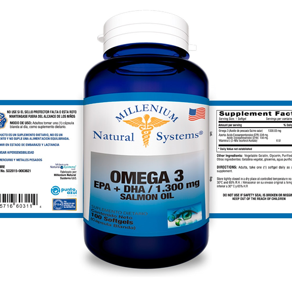 Omega 3 1300 mg x 100 softgels - Natural Systems 2