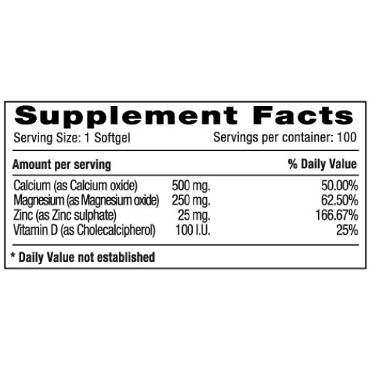 Calcio Magnesio Zinc + Vit D3 x 100 caps - Natural Systems 2