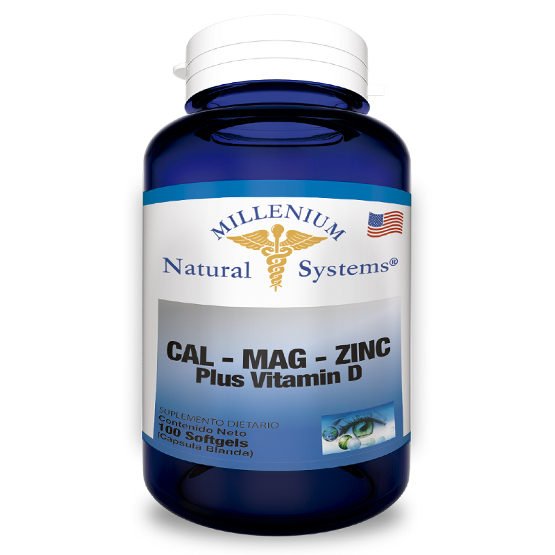 Calcio Magnesio Zinc + Vit D3 x 100 caps - Natural Systems 1