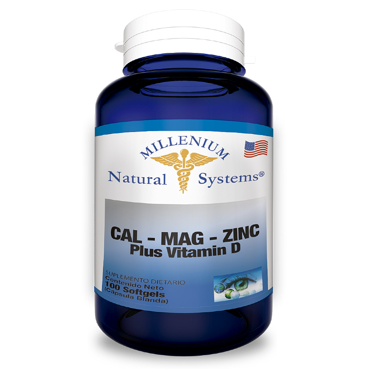 Calcio Magnesio Zinc + Vit D3 x 100 caps - Natural Systems 1