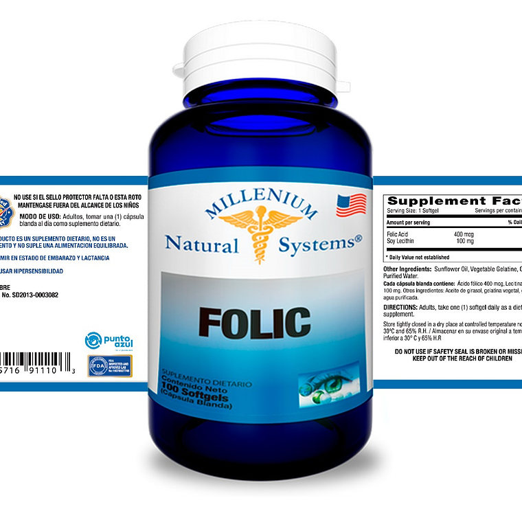 Folic x 100 softgels - Natural Systems 2