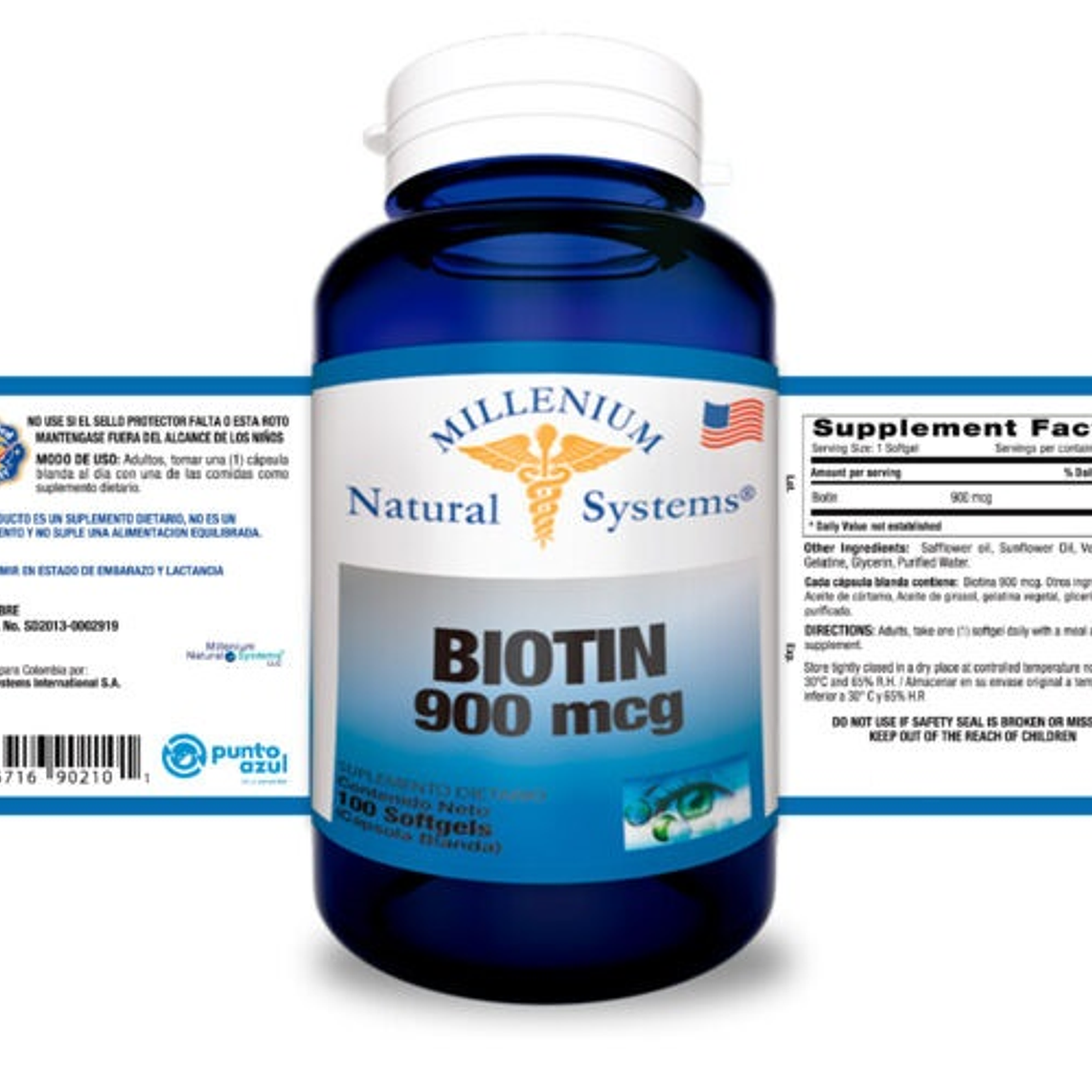 Biotina 900mcg x 100 softgels - Natural Systems 2